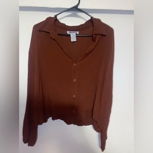 Brown long sleeve Top